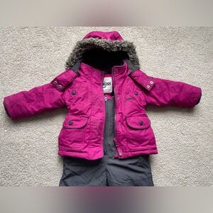 OshKosh B'gosh Fuchsia Kids Coat & Snowpant Set
